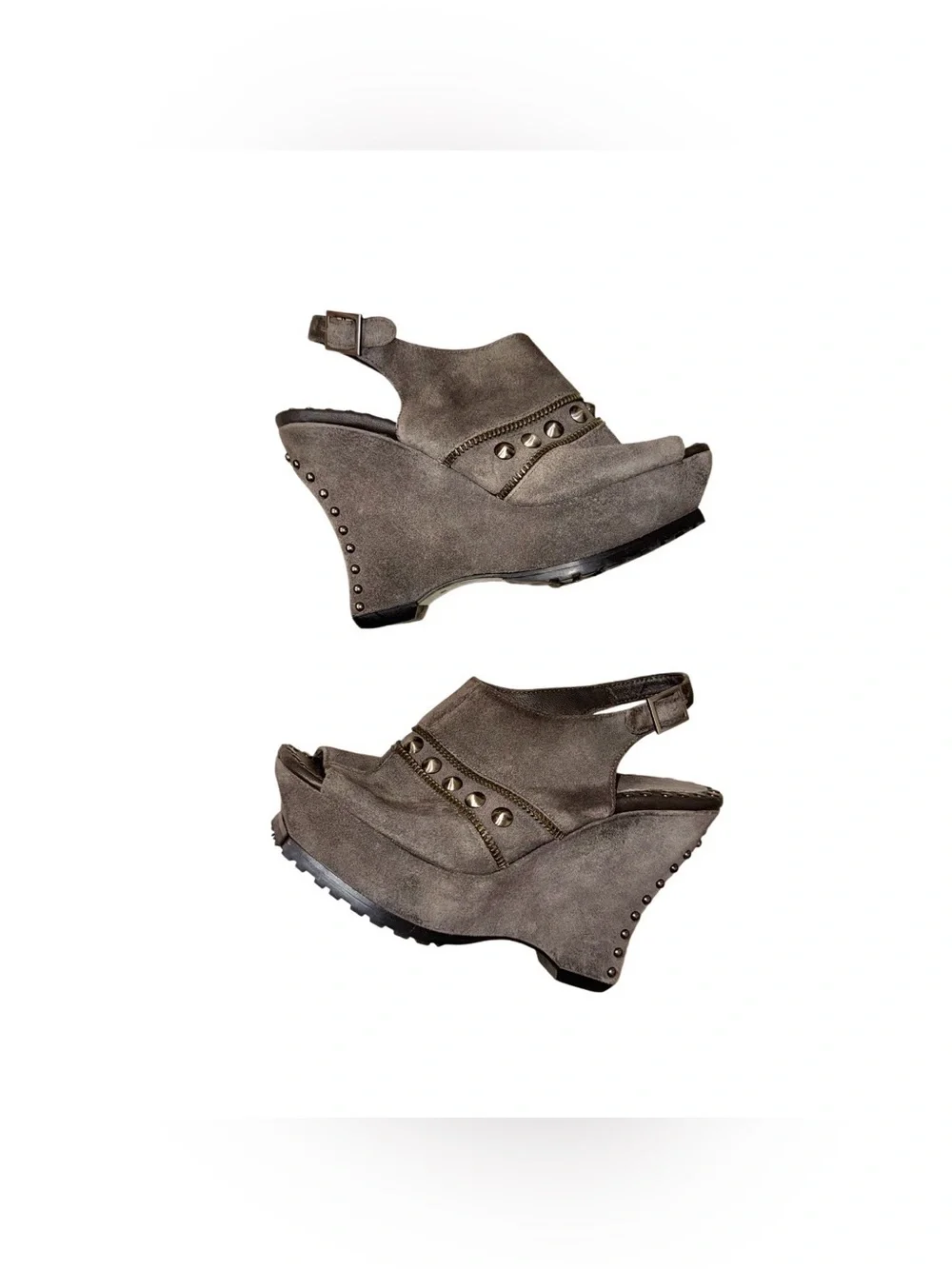 LISA BY Donald J Pliner GIMI vintage suede stud  platform wedges women’s size 6